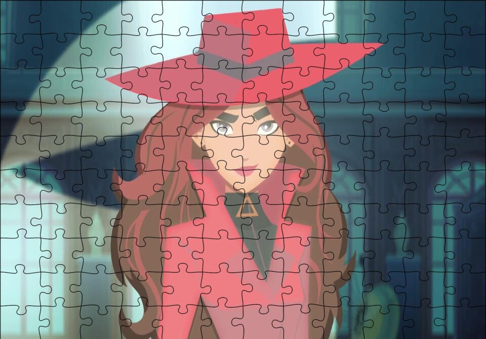 Carmen Sandiego Portre Puzzle Yapboz MDF Ahşap 120 Parça 24 cm X 34 cm