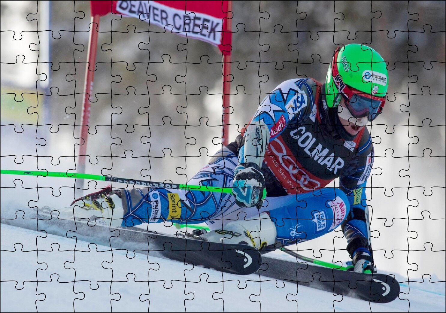 Ted Ligety Kayak Sporu, Puzzle Yapboz MDF Ahşap 120 Parça 24 cm X 34 cm