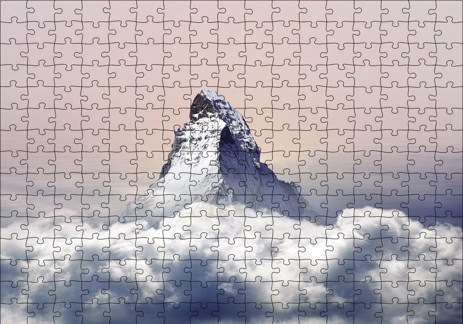 Bulutların Üstündeki Dağ Zirvesi Puzzle Yapboz MDF Ahşap 255 Parça 34 cm X 49 cm