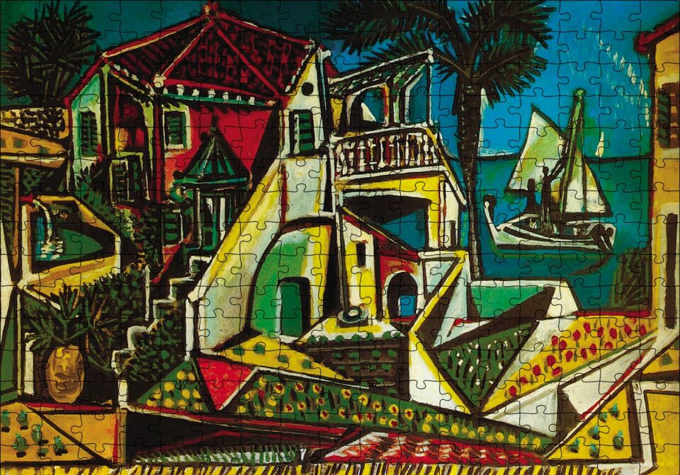 Mediterranean Landscape, 1953 by Pablo Picasso Puzzle Yapboz MDF Ahşap 255 Parça 34 cm X 49 cm