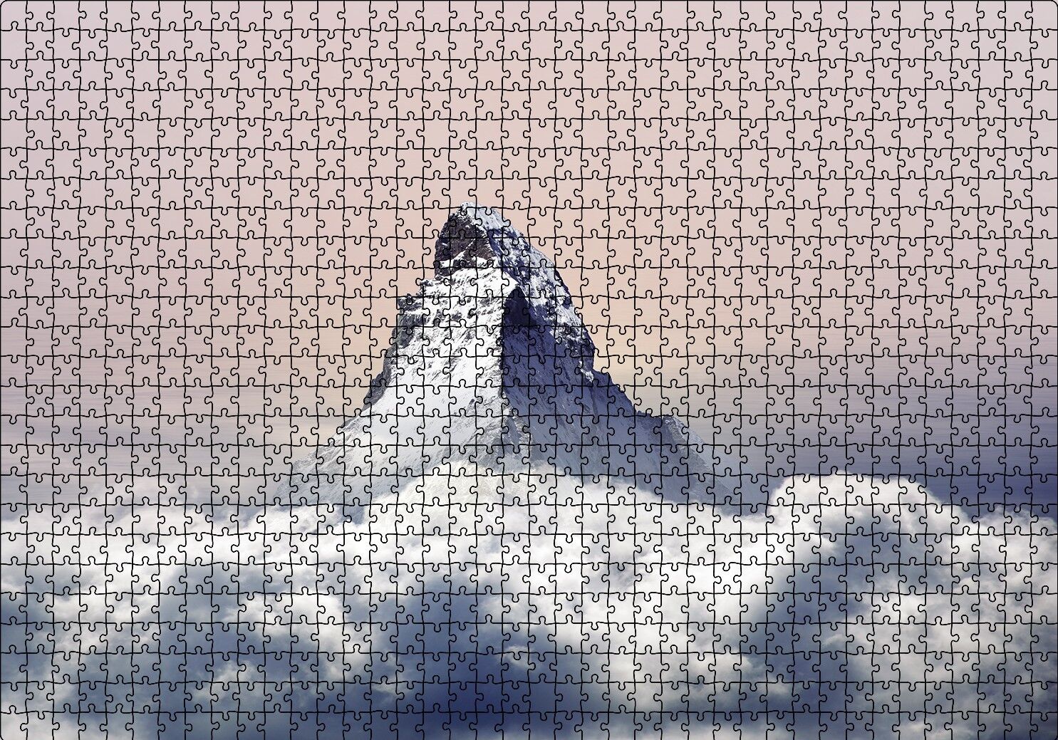 Bulutların Üstündeki Dağ Zirvesi Puzzle Yapboz MDF Ahşap 1000 Parça 49 cm X 68 cm