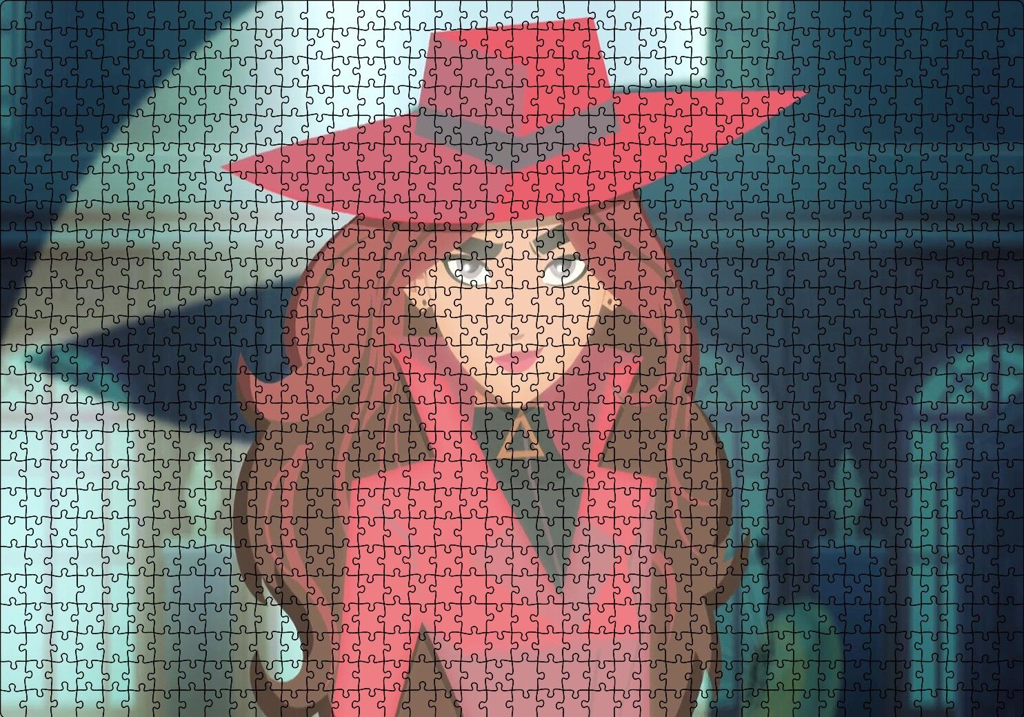 Carmen Sandiego Portre Puzzle Yapboz MDF Ahşap 1000 Parça 49 cm X 68 cm