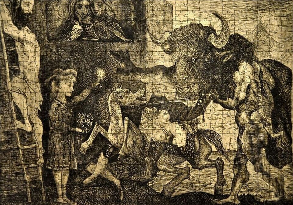 Minotauromachy, 1935 by Pablo Picasso Puzzle Yapboz MDF Ahşap 500 Parça 49 cm X 68 cm