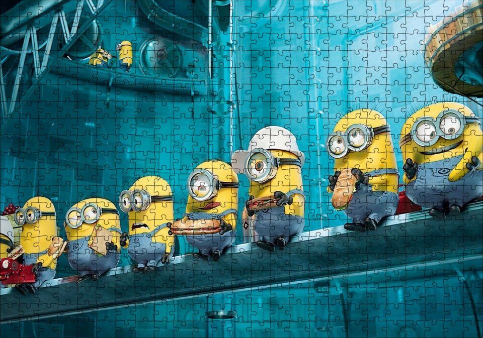 Minyonlar Animasyon Filmi Puzzle Yapboz MDF Ahşap 500 Parça 49 cm X 68 cm