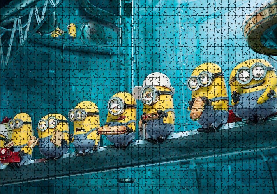 Minyonlar Animasyon Filmi Puzzle Yapboz MDF Ahşap 1000 Parça 49 cm X 68 cm