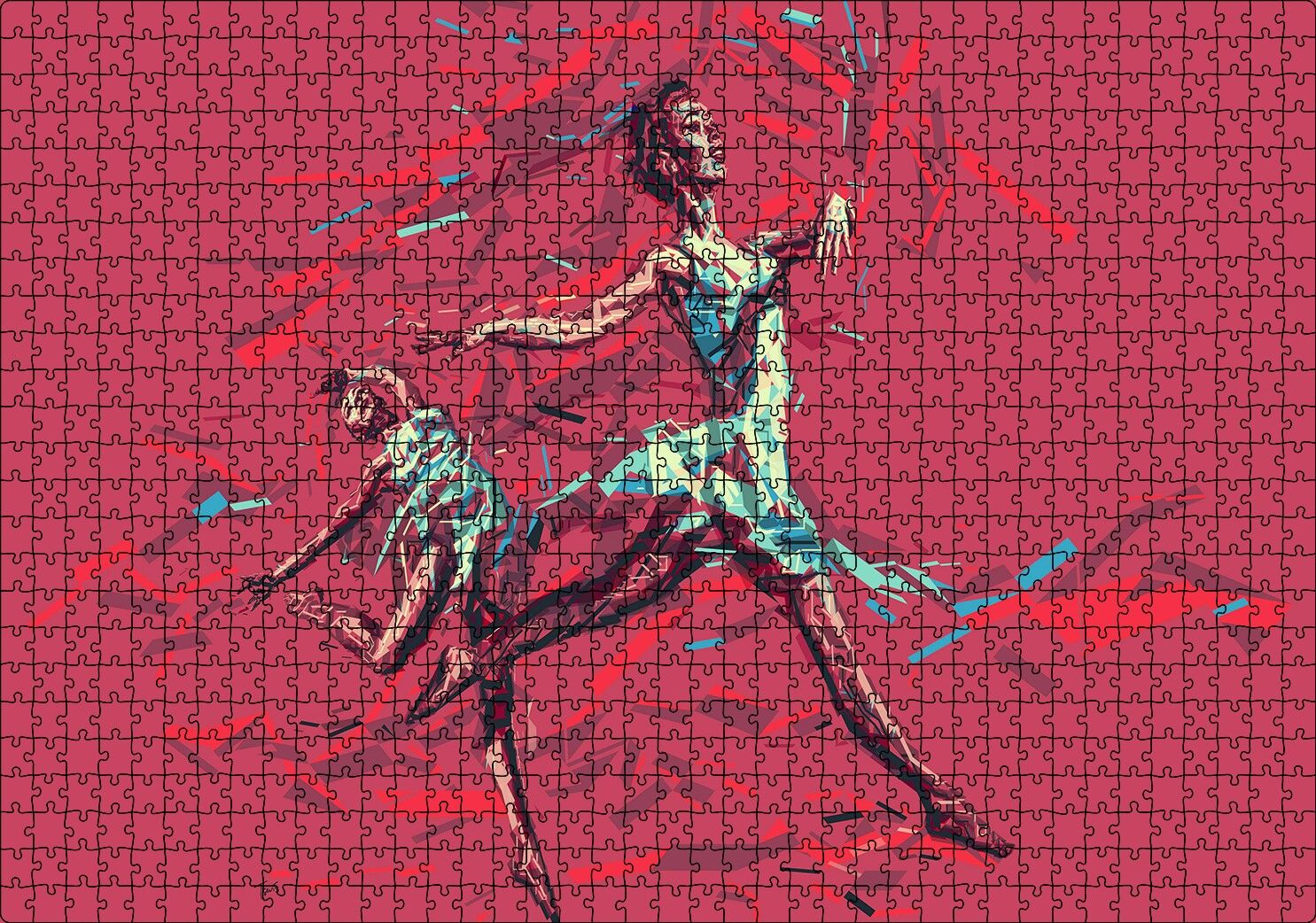 Hareketli Balerin Djital Sanat Resmi Puzzle Yapboz MDF Ahşap 1000 Parça 49 cm X 68 cm