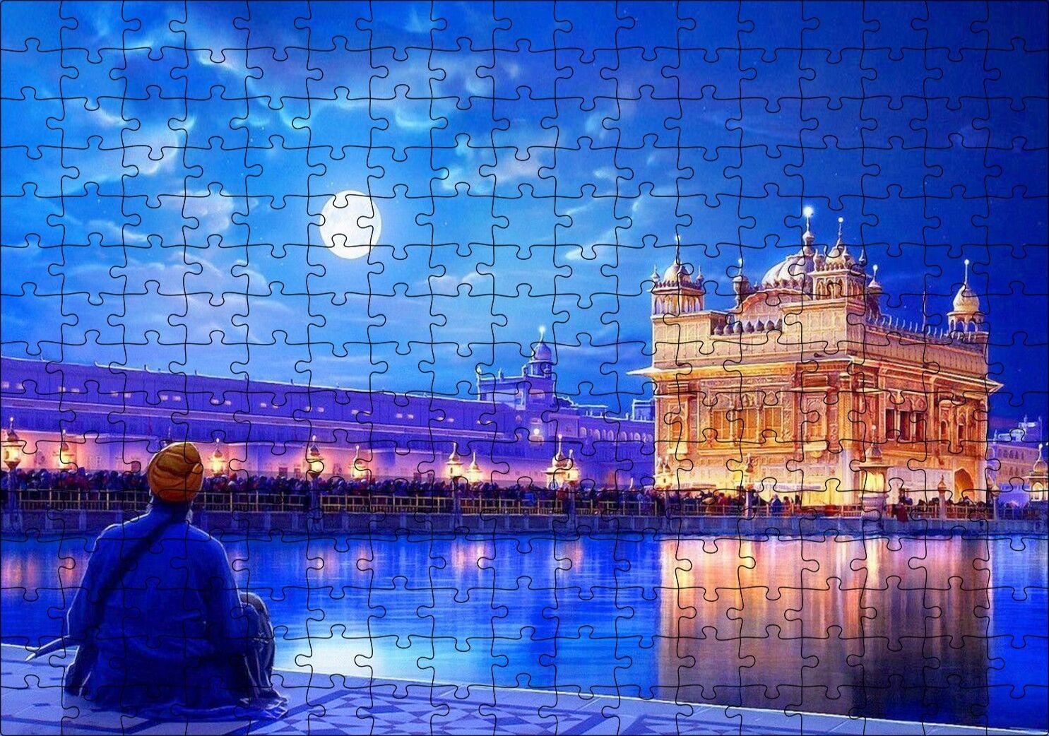 Dolunayda Hindistan'dan Bir Kare Puzzle Yapboz MDF Ahşap 255 Parça 34 cm X 49 cm