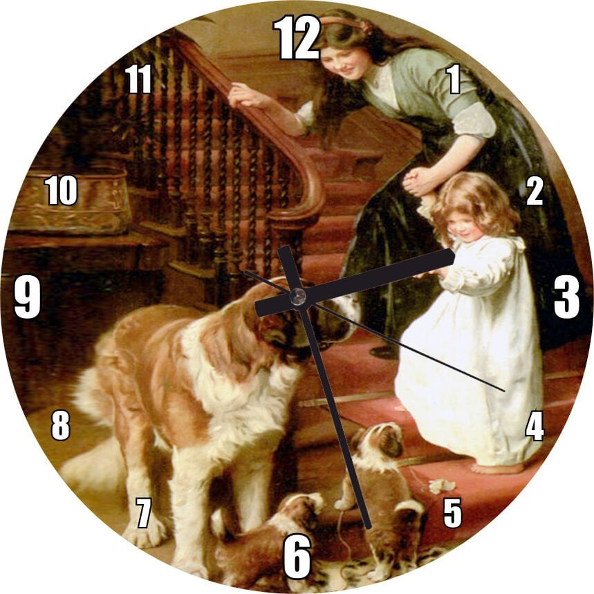 Anne Kızdan Köpeklere İyi Geceler  Mdf Ahşap Duvar Saati