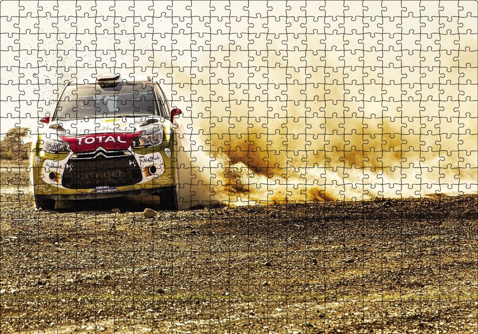 Yarış Arabası Puzzle Yapboz MDF Ahşap 500 Parça 49 cm X 68 cm