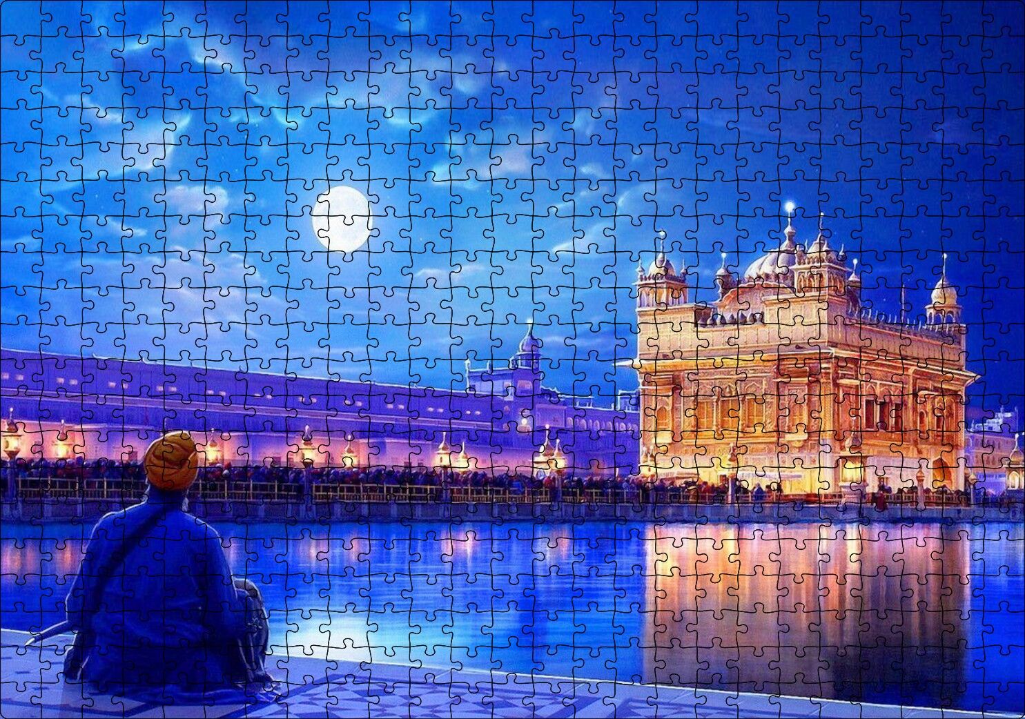 Dolunayda Hindistan'dan Bir Kare Puzzle Yapboz MDF Ahşap 500 Parça 49 cm X 68 cm