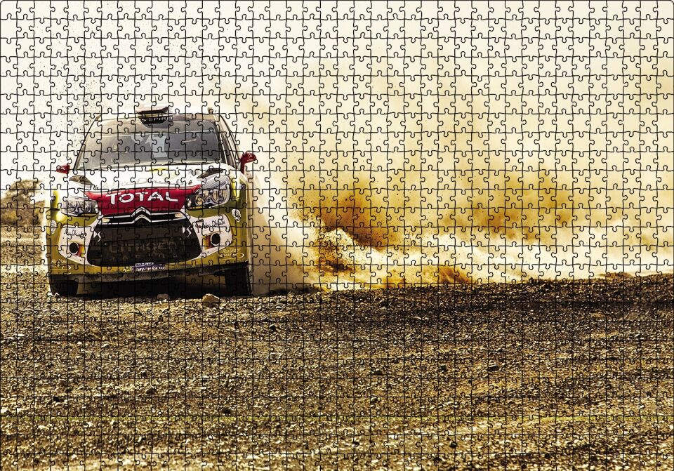 Yarış Arabası Puzzle Yapboz MDF Ahşap 1000 Parça 49 cm X 68 cm