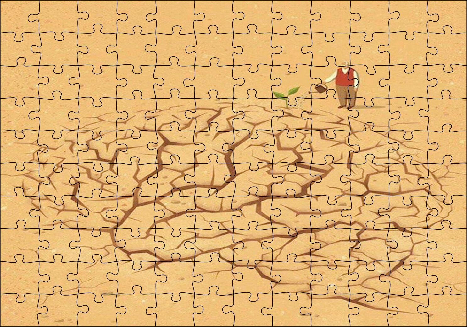 Beyne Bir Düşünce Ekmek ve Yeşertmek Puzzle Yapboz MDF Ahşap