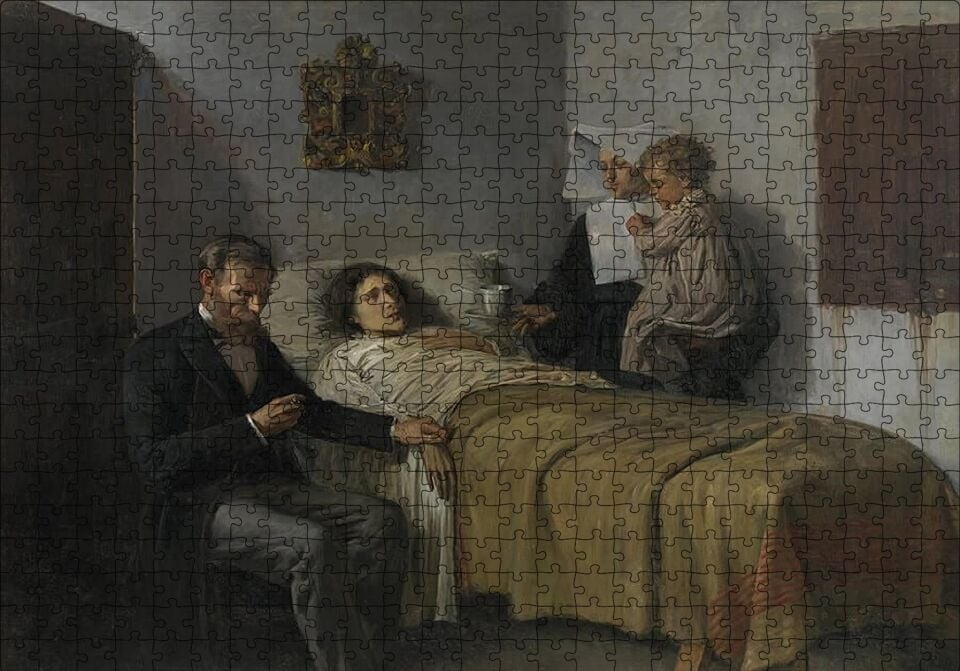 Science And Charity 1897 By Pablo Picasso Puzzle Yapboz MDF Ahşap 500 Parça 49 cm X 68 cm