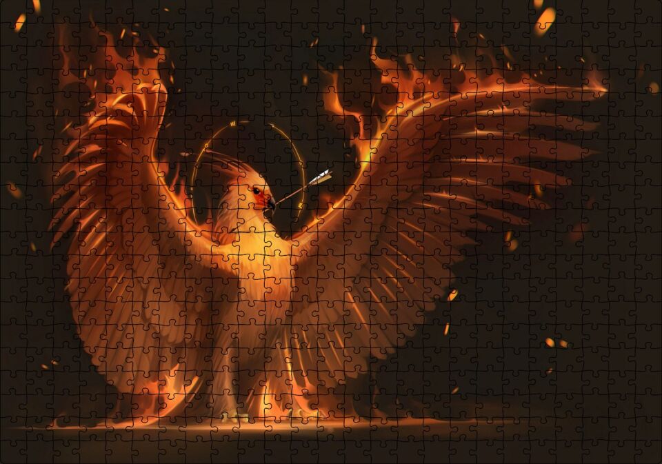 Karanlık Anka Kuşu Efsane Görseli Puzzle Yapboz MDF Ahşap 500 Parça 49 cm X 68 cm