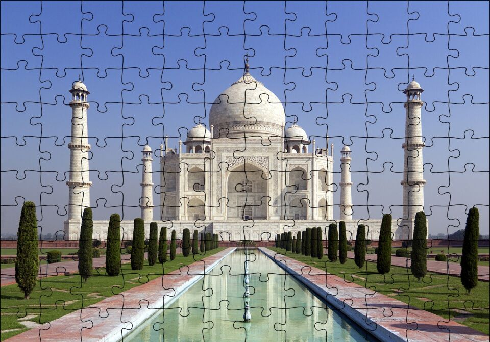Dünya Mirası Tac Mahal Puzzle Yapboz MDF Ahşap