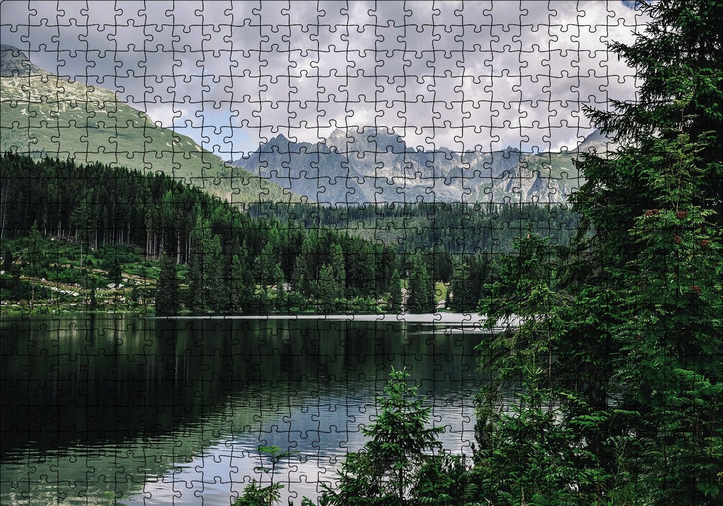 Göl Orman Dağ Puzzle Yapboz MDF Ahşap 500 Parça 49 cm X 68 cm
