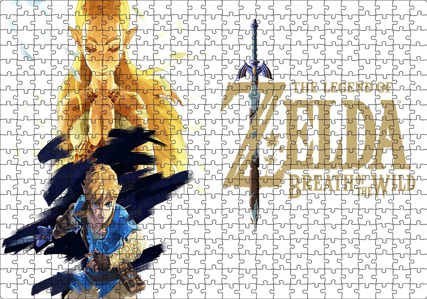 The Legend Of Zelda Breath Of The Wild Görseli Puzzle Yapboz MDF Ahşap 500 Parça 49 cm X 68 cm