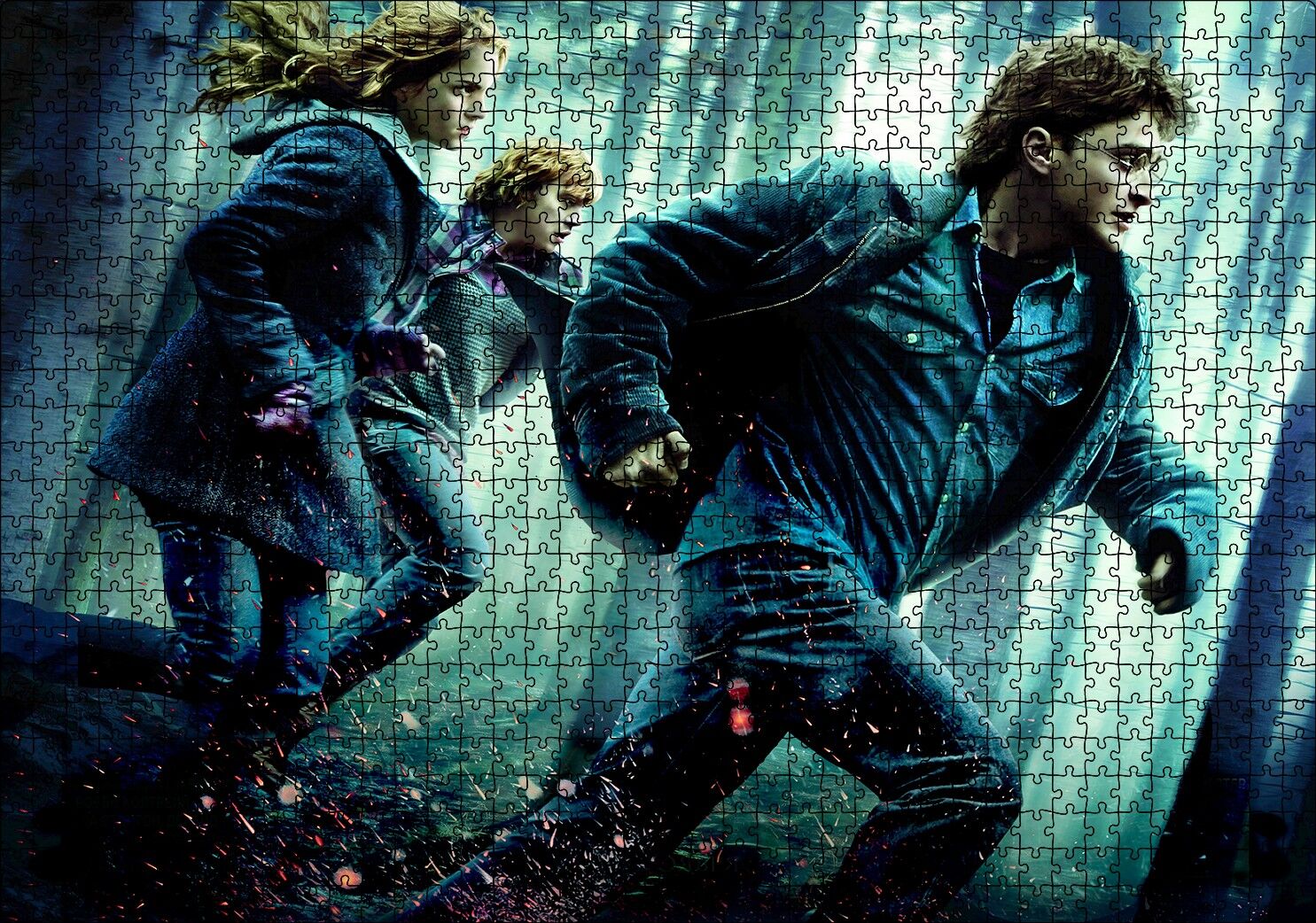 Harry Potter ve Ölüm Yadigarları Kaçış Görseli Puzzle Yapboz MDF Ahşap 1000 Parça 49 cm X 68 cm