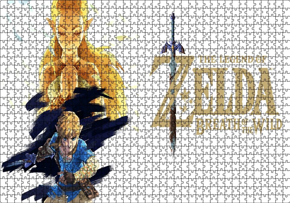 The Legend Of Zelda Breath Of The Wild Görseli Puzzle Yapboz MDF Ahşap 1000 Parça 49 cm X 68 cm
