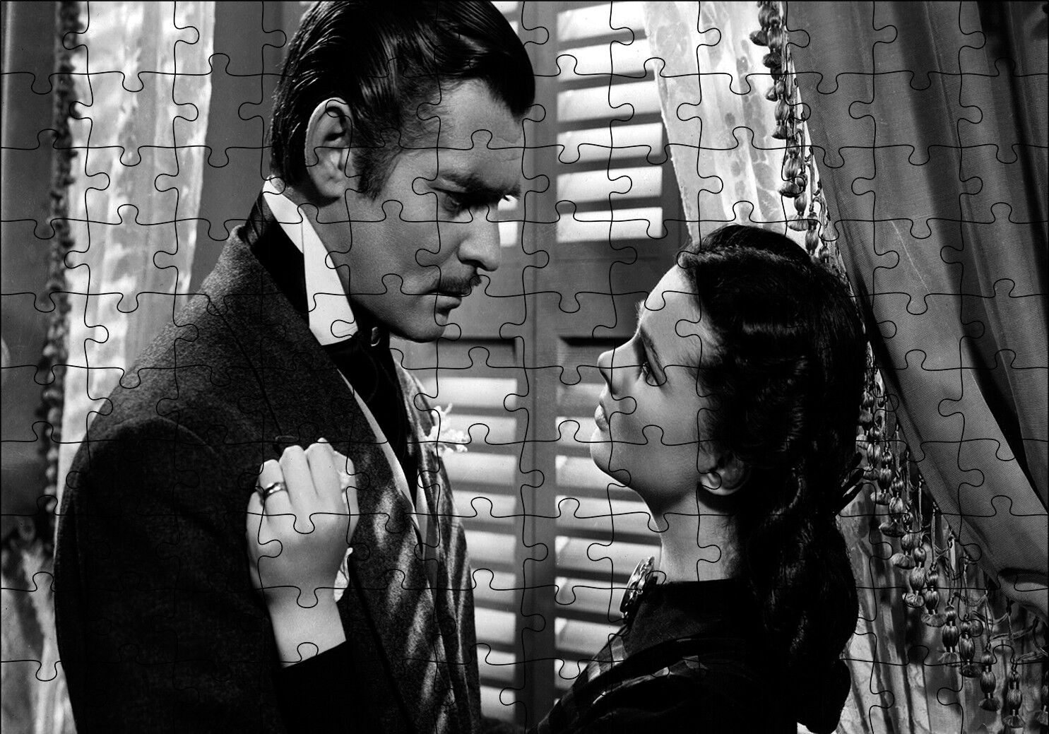 Gone With The Wind Film Afişi Puzzle Yapboz MDF Ahşap 120 Parça 24 cm X 34 cm