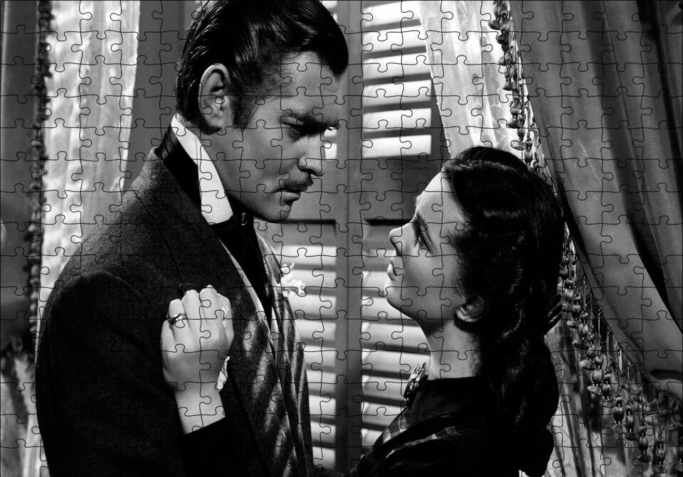 Gone With The Wind Film Afişi Puzzle Yapboz MDF Ahşap 255 Parça 34 cm X 49 cm