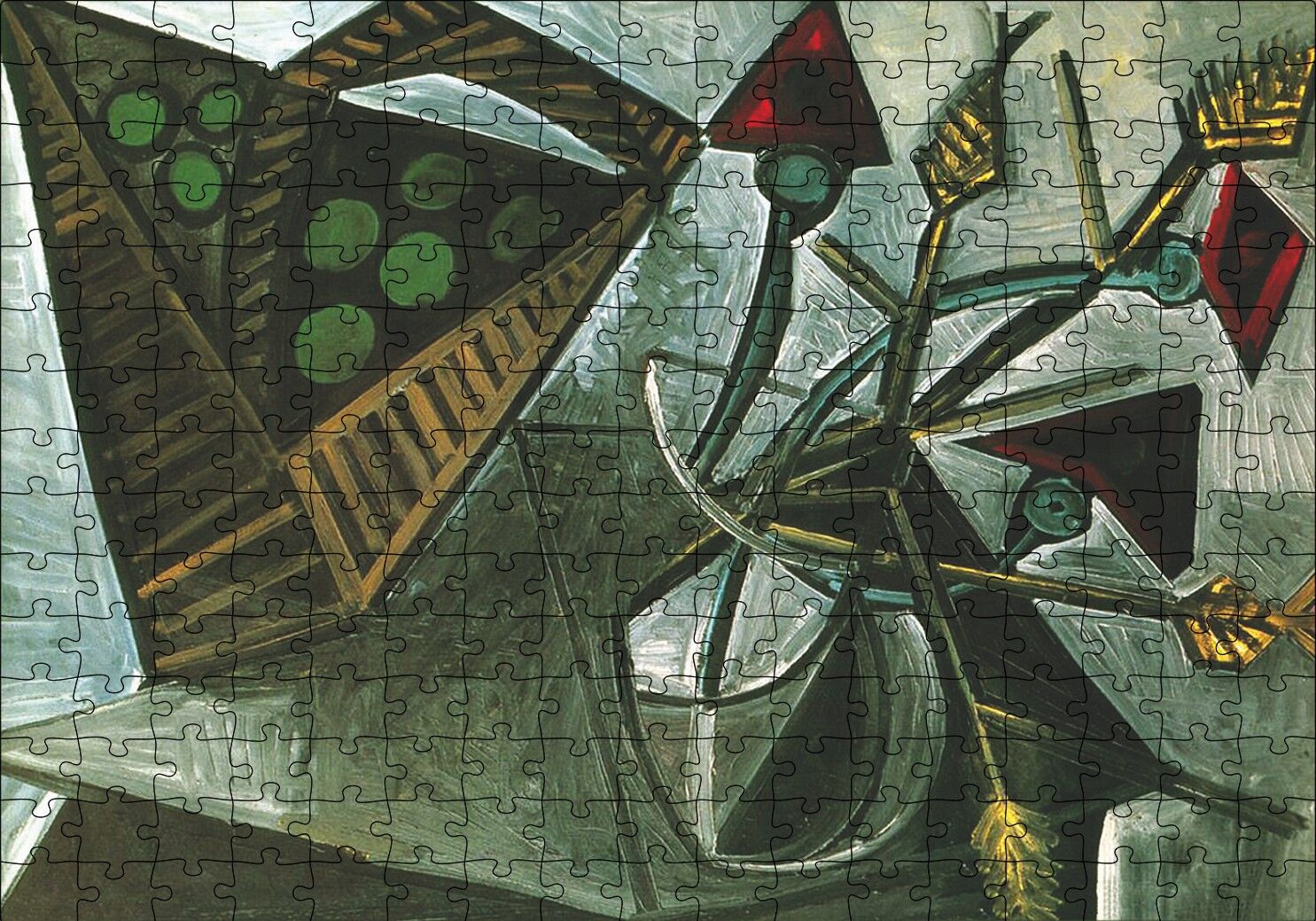 Still Life Bascket of Fruit1942 by Pablo Picasso Puzzle Yapboz MDF Ahşap 255 Parça 34 cm X 49 cm