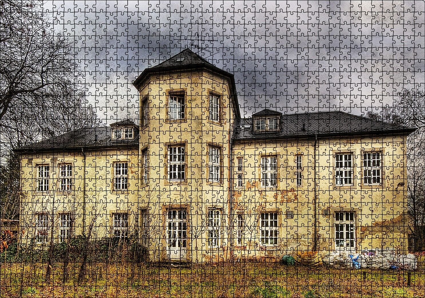 Hayaletli Terkedilmiş Şato Puzzle Yapboz MDF Ahşap 1000 Parça 49 cm X 68 cm