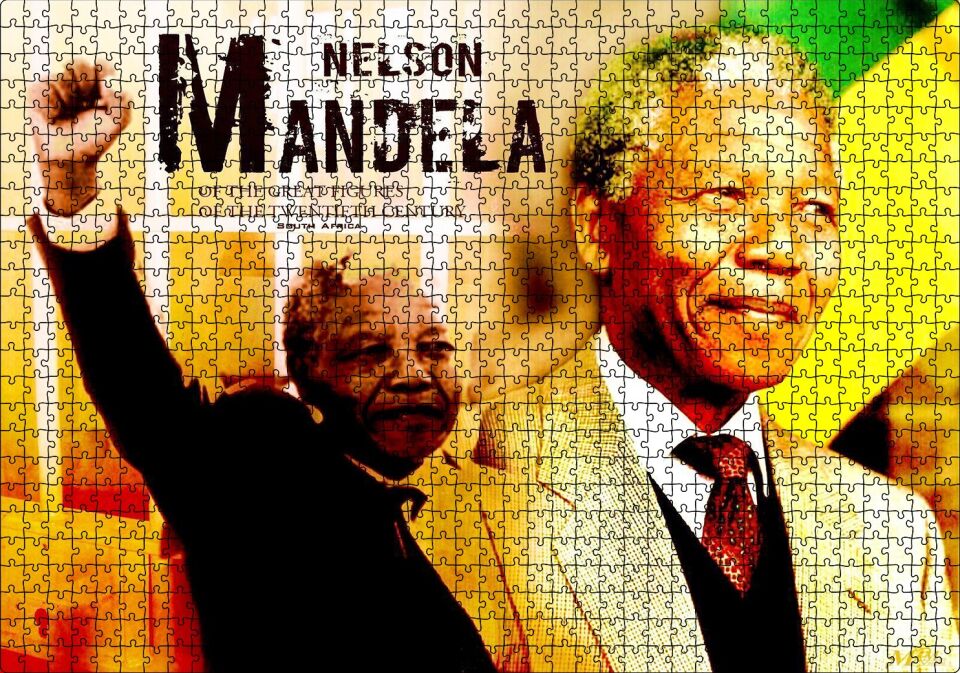 Nelson-Mandela Yumruğu Havada Puzzle Yapboz MDF Ahşap 1000 Parça 49 cm X 68 cm