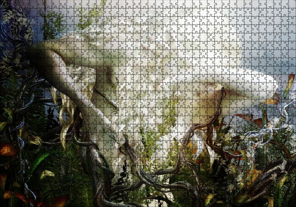 Platin Saçlı Mistik Kadın Puzzle Yapboz MDF Ahşap 1000 Parça 49 cm X 68 cm