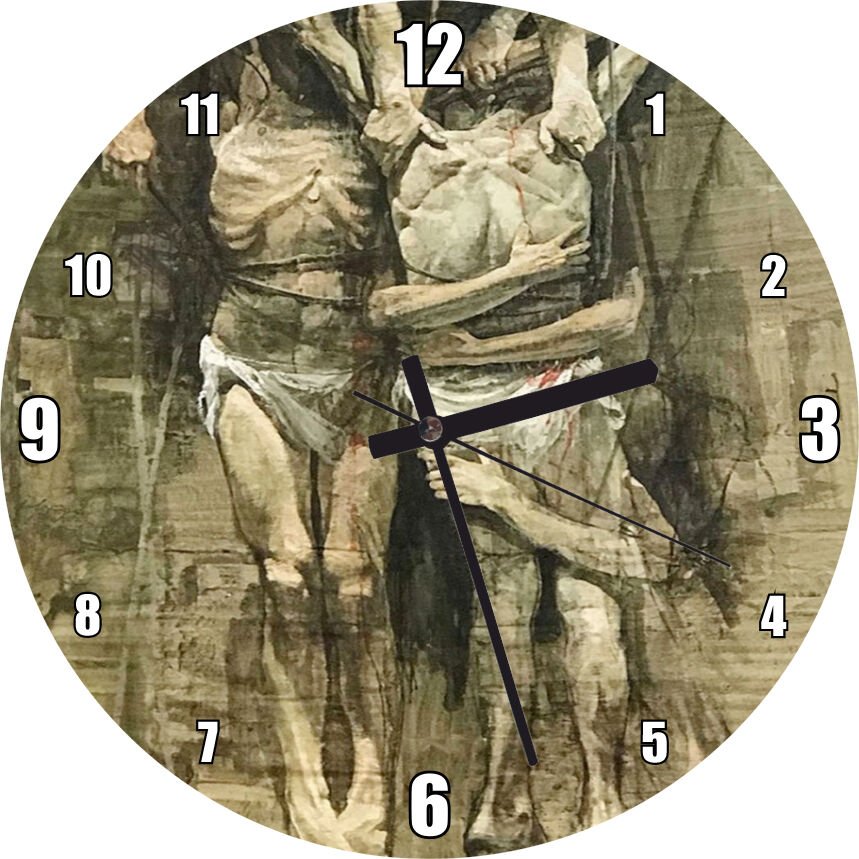 Çarmıha Gerilmiş Bedenler  Mdf Ahşap Duvar Saati