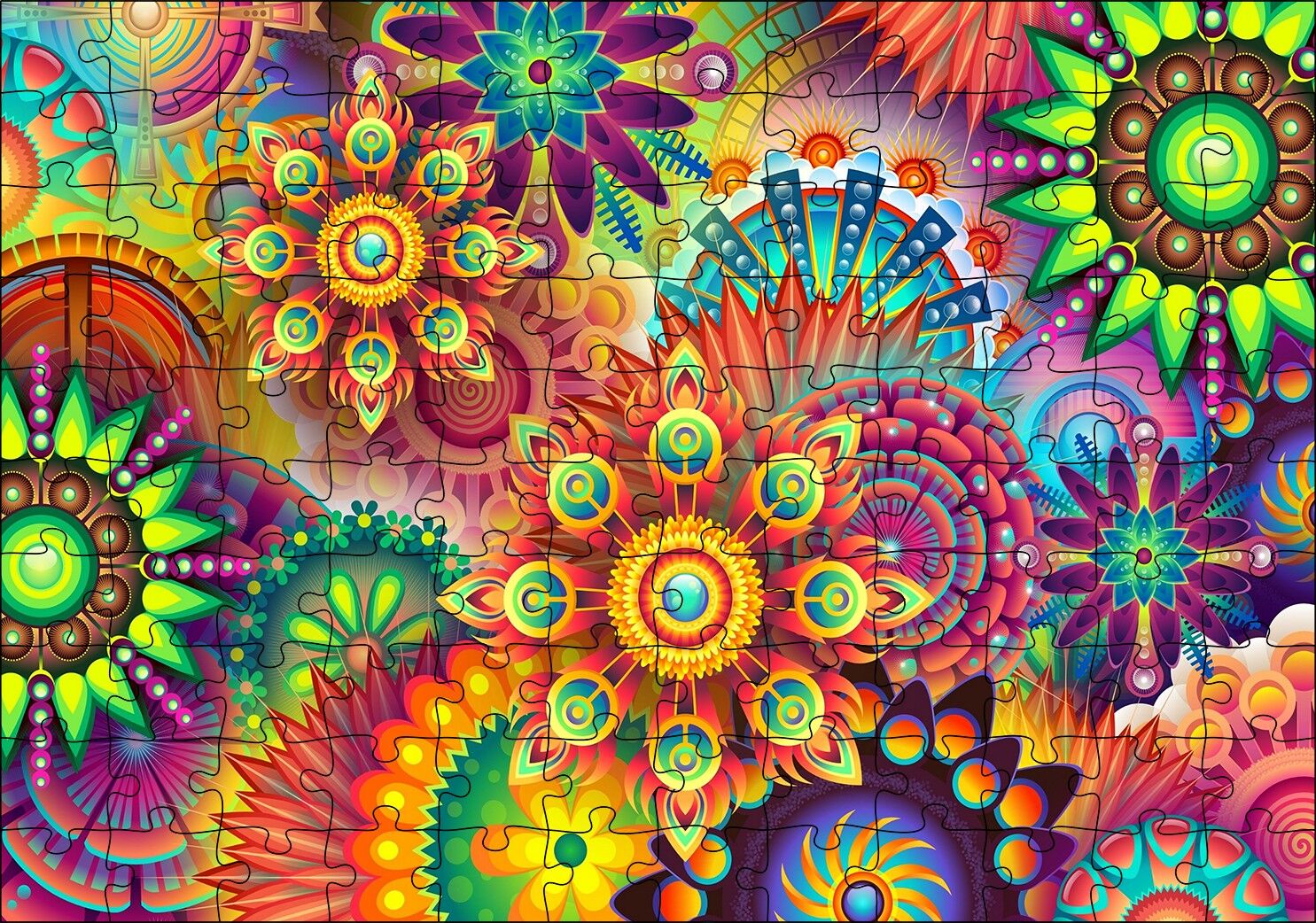 Sanrılar Dünyasında Şekiller Puzzle Yapboz MDF Ahşap 120 Parça 24 cm X 34 cm
