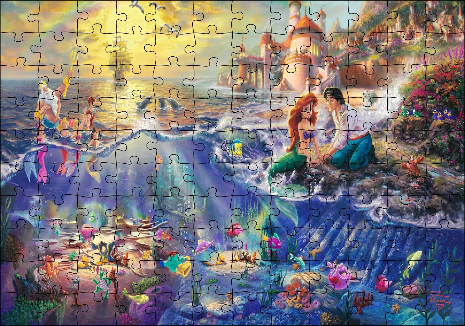 Disney Denizkızı ve Arkadaşları Puzzle Yapboz MDF Ahşap