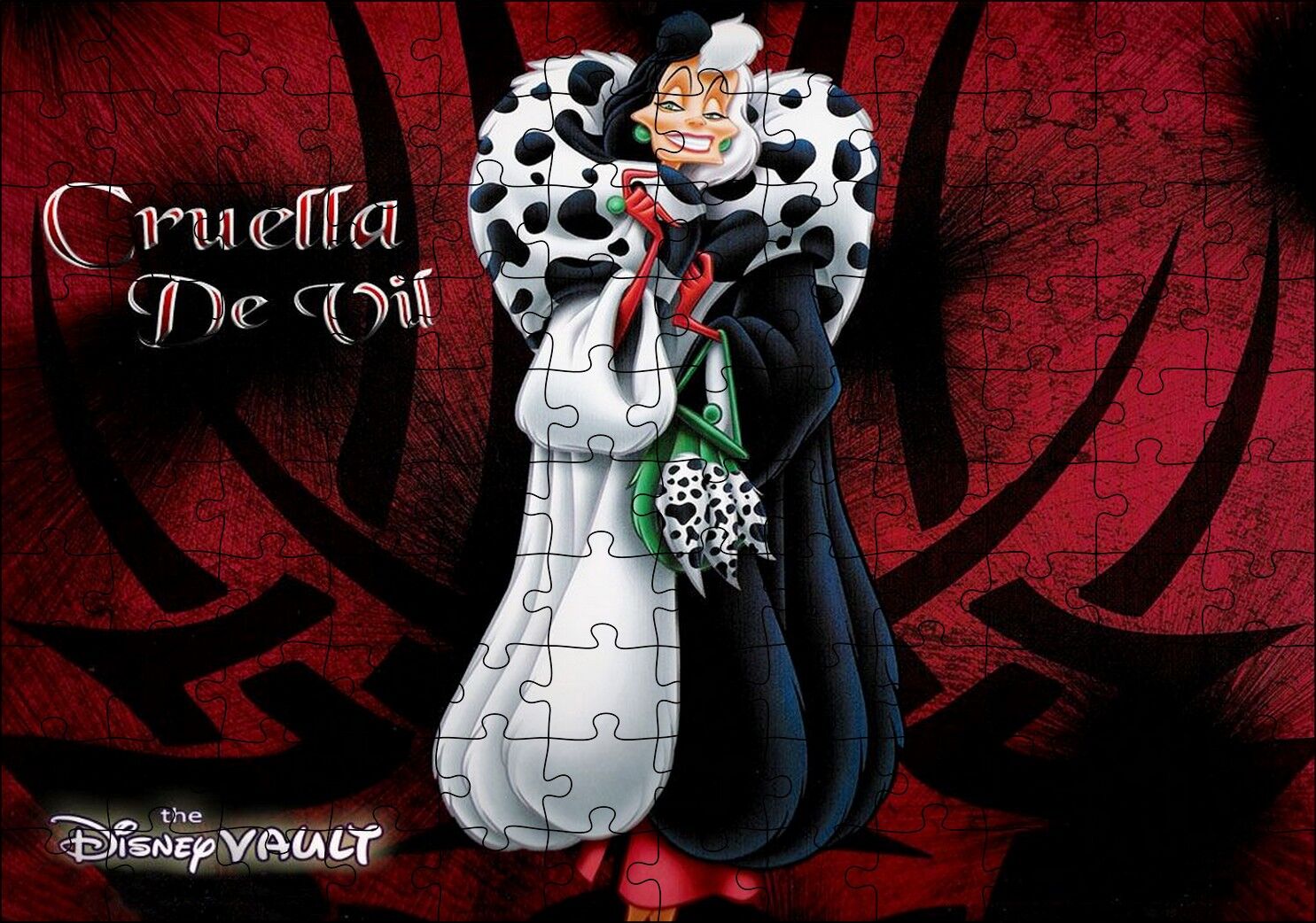 Disney Karakteri Cruella De Vil Puzzle Yapboz MDF Ahşap