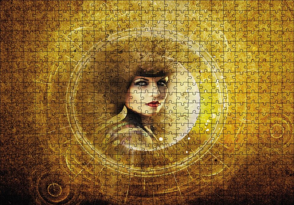 Gotik Fantezi Karanlık Steampunk Portre Puzzle Yapboz MDF Ahşap 500 Parça 49 cm X 68 cm