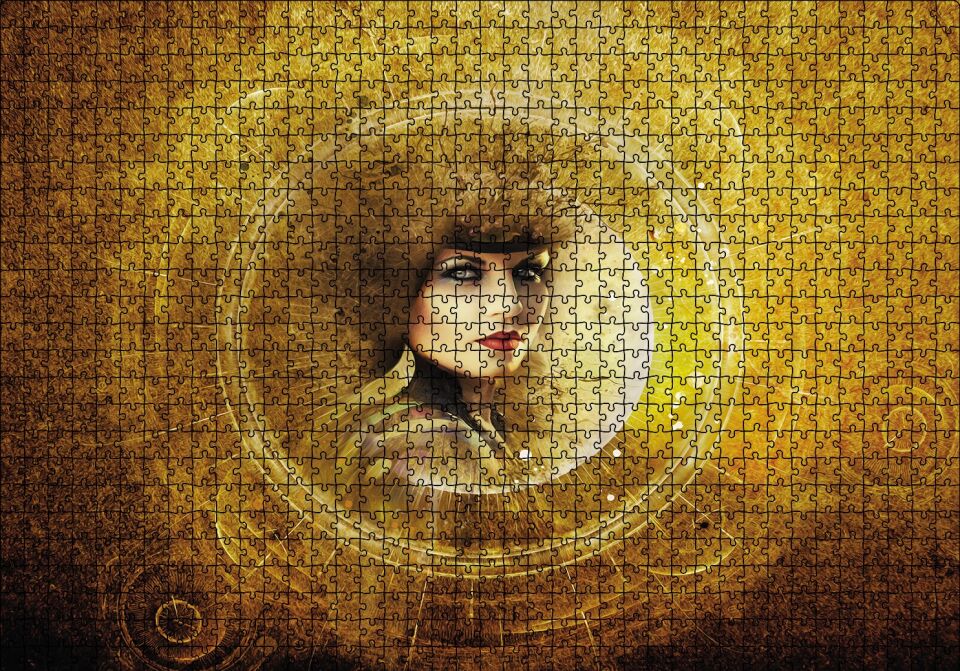 Gotik Fantezi Karanlık Steampunk Portre Puzzle Yapboz MDF Ahşap 1000 Parça 49 cm X 68 cm