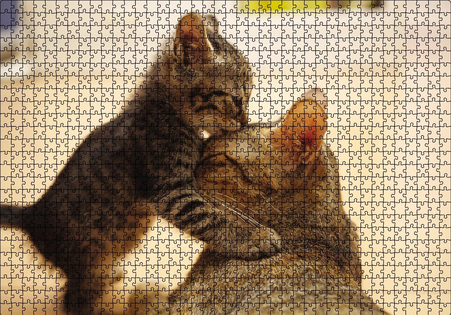 Yavru Kedi Anne Sevgisi Puzzle Yapboz MDF Ahşap 1000 Parça 49 cm X 68 cm