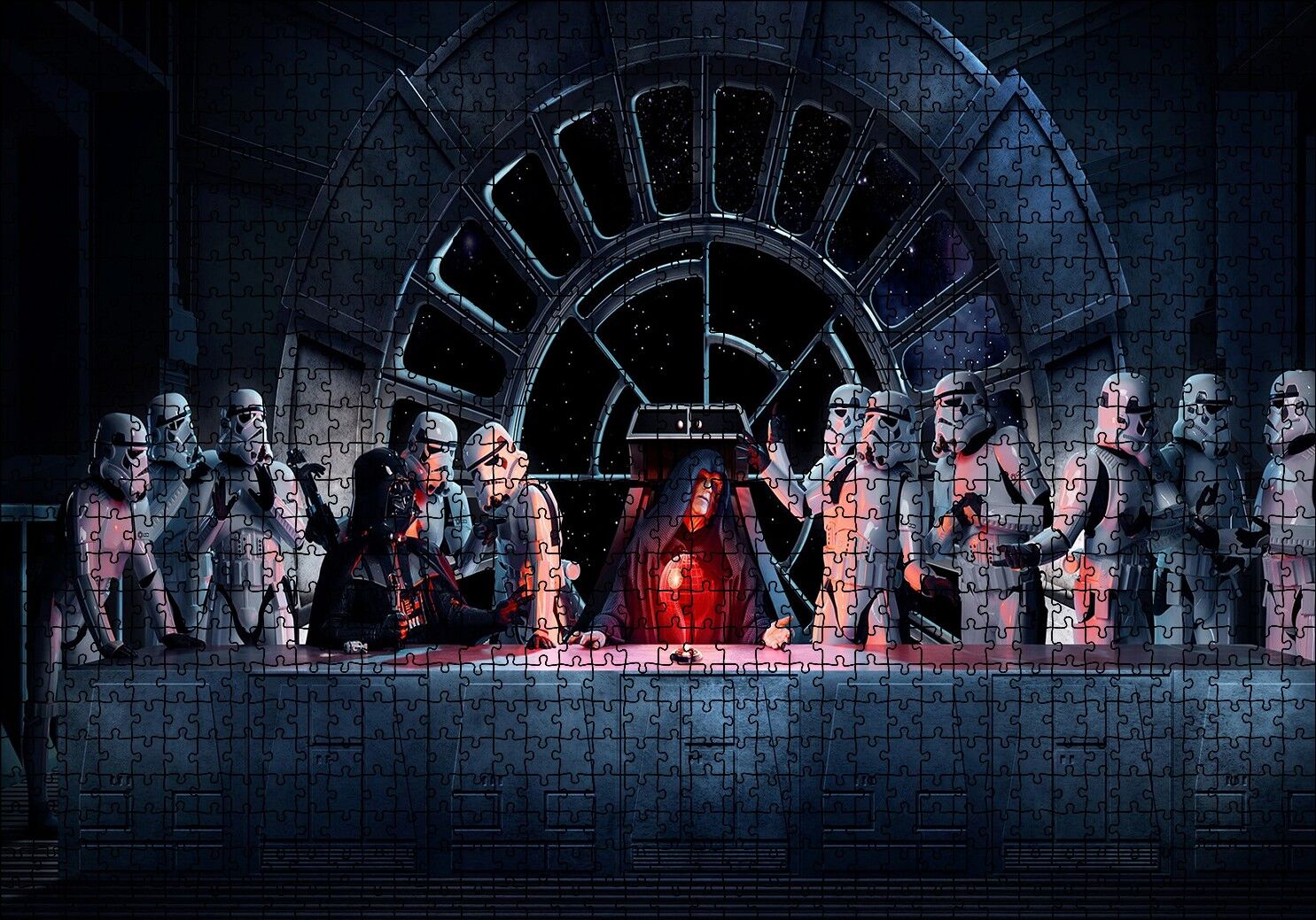 Yıldız Savaşları Darth Vader ve Stormtroopers Puzzle Yapboz MDF Ahşap 1000 Parça 49 cm X 68 cm