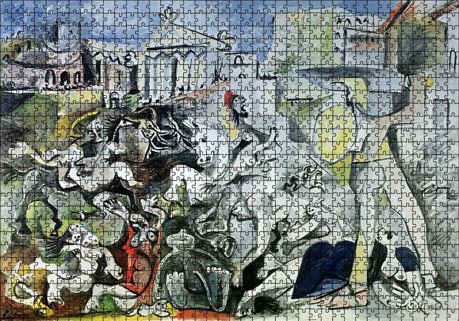 The Rape of the Sabine Women, by Pablo Picasso Puzzle Yapboz MDF Ahşap 1000 Parça 49 cm X 68 cm