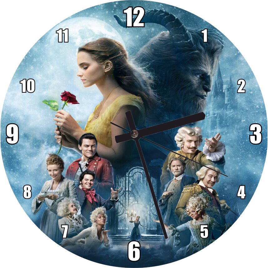 Güzel ve Çirkin Görseli  Mdf Ahşap Duvar Saati