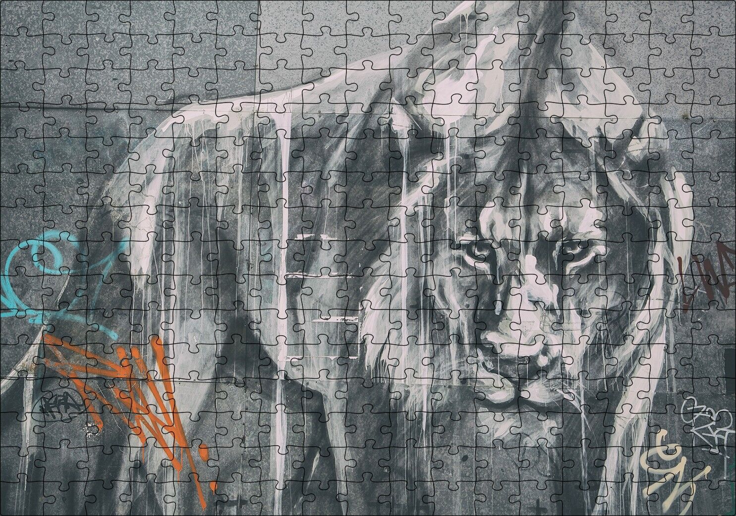 Pusudaki Aslan Duvar Boyama Puzzle Yapboz MDF Ahşap 255 Parça 34 cm X 49 cm