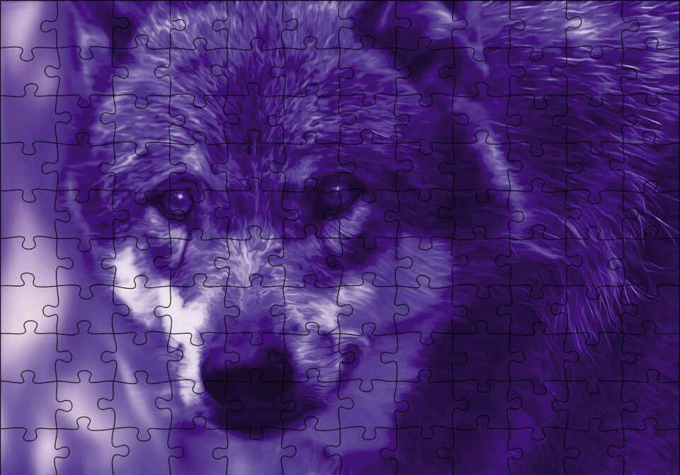 Mavi Kurt Fantastik Puzzle Yapboz MDF Ahşap