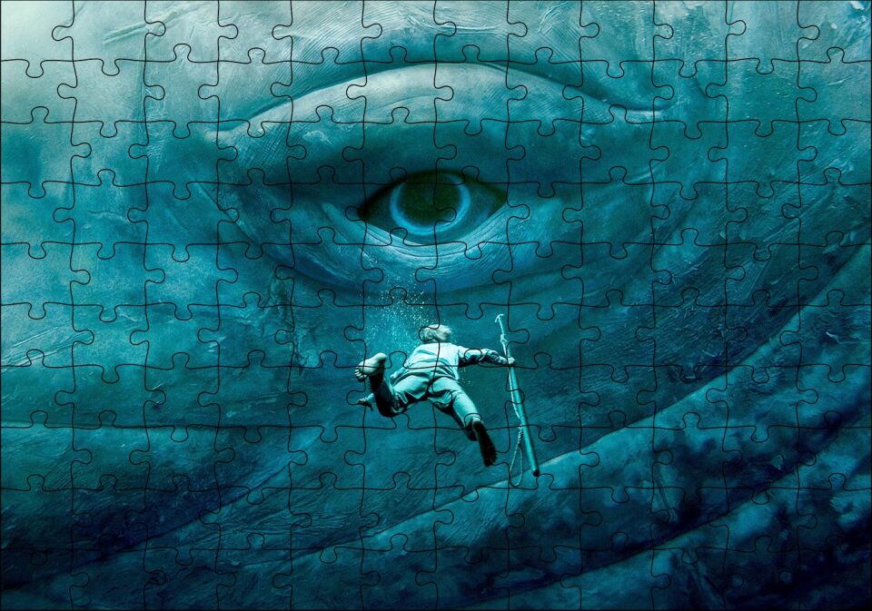 Denizin Kalbinde Balina ve Çocuk Puzzle Yapboz MDF Ahşap