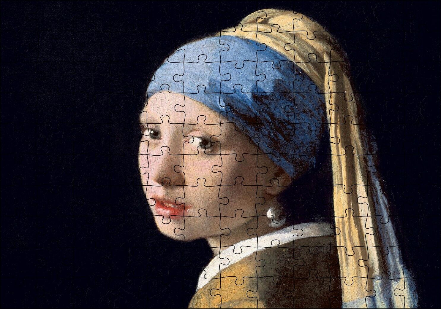İnci Küpeli Kız Yağlı Boya Resim Puzzle Yapboz MDF Ahşap 120 Parça 24 cm X 34 cm