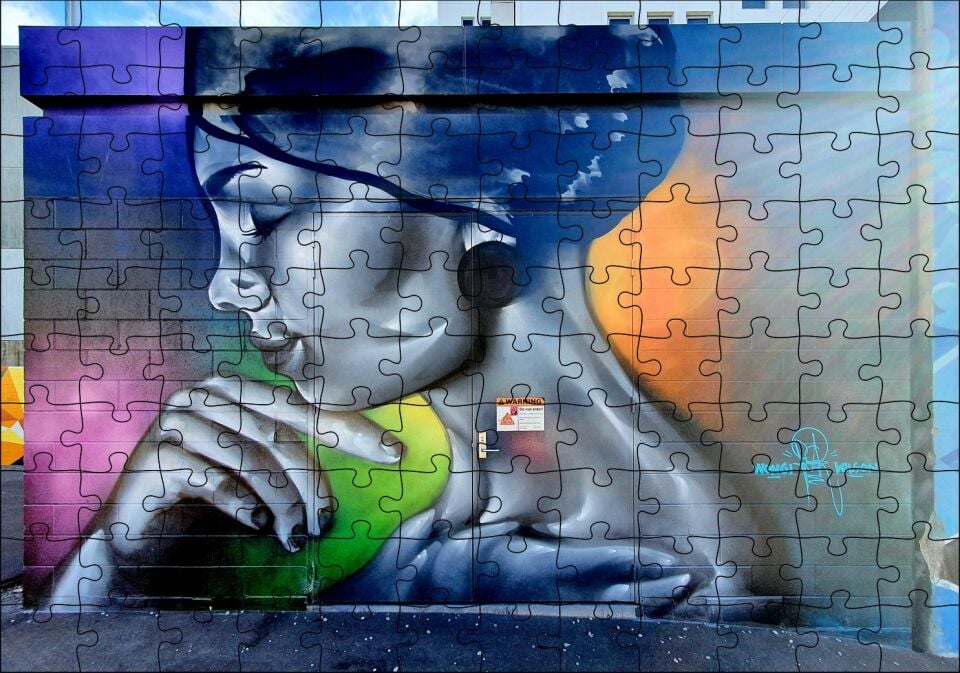 Duvar Boyama Genç Kadın Profil Puzzle Yapboz MDF Ahşap
