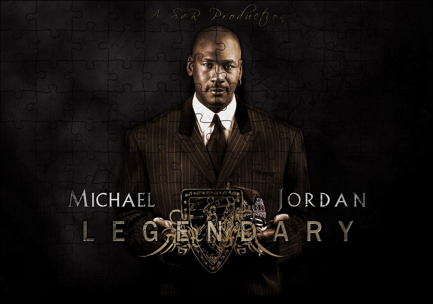 Efsanevi Michael Jordan Takım Elbiseli Puzzle Yapboz MDF Ahşap