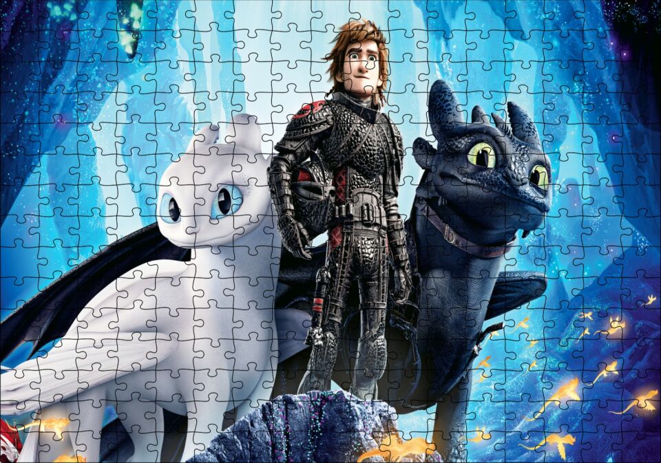 Ejdahanı Nasıl Eğitirsin Animasyon Görseli Puzzle Yapboz MDF Ahşap 255 Parça 34 cm X 49 cm