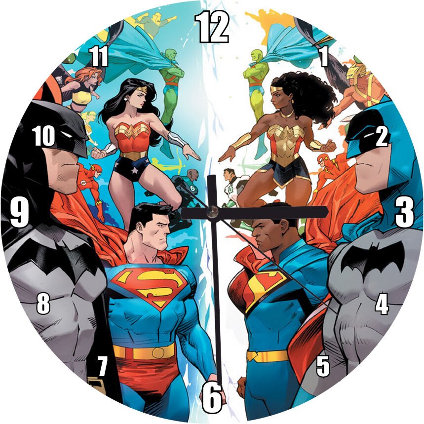 Süper Kahramanlar ve Anti Süper Kahramanlar  Mdf Ahşap Duvar Saati