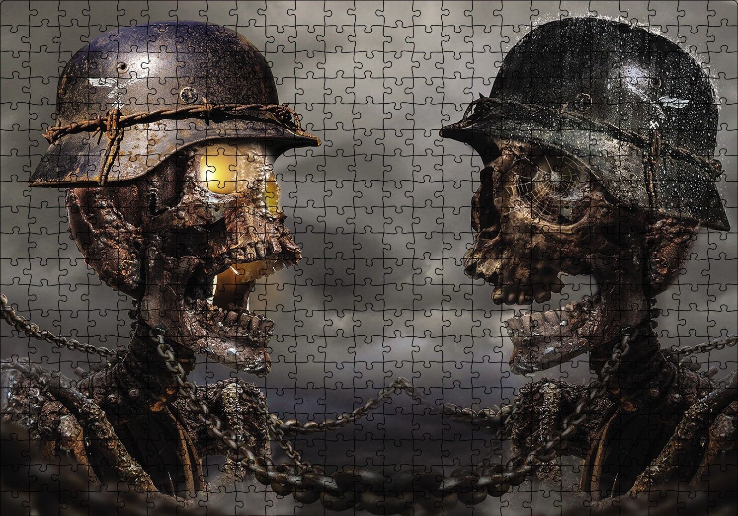 Miferli İskelet Askerler Puzzle Yapboz MDF Ahşap 500 Parça 49 cm X 68 cm