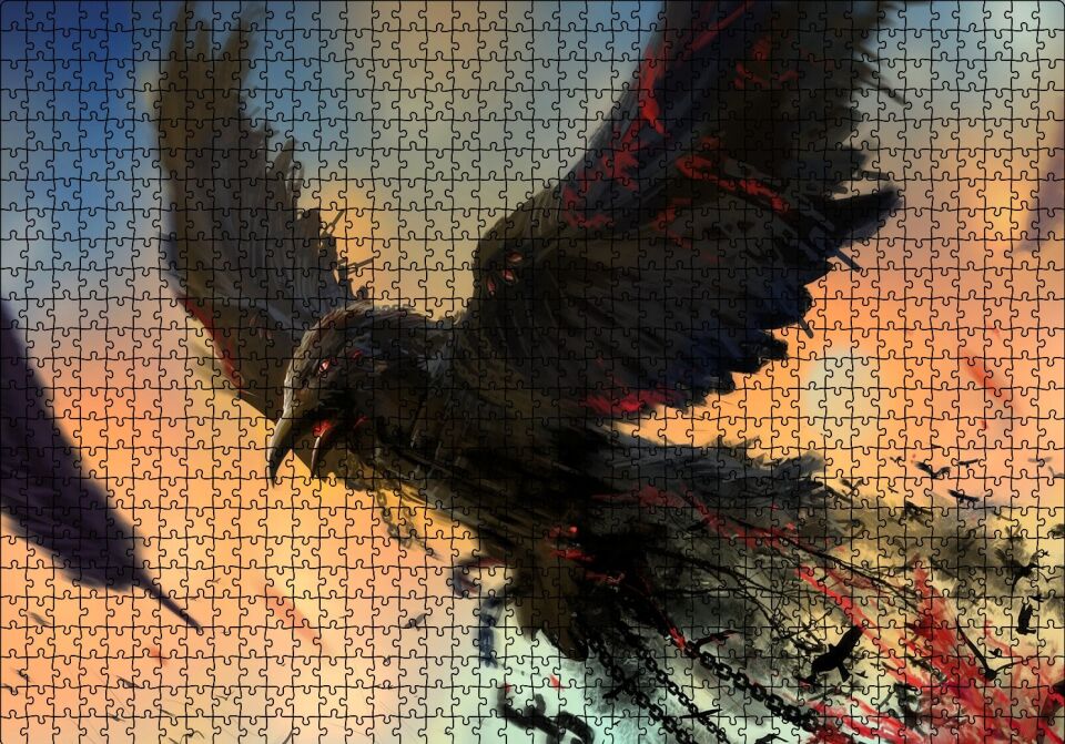 Zincirlerinden Kurtulan Karga Puzzle Yapboz MDF Ahşap 1000 Parça 49 cm X 68 cm