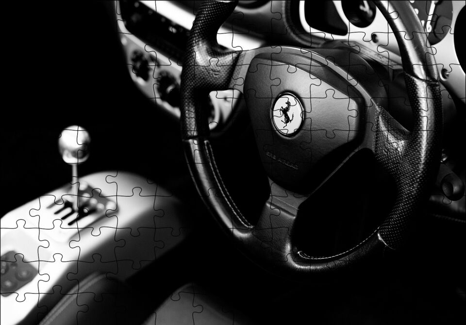 Ferrari Direksiyon Puzzle Yapboz MDF Ahşap
